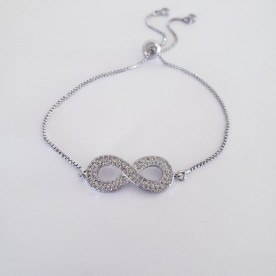 Pulseira infinito com zirconias 